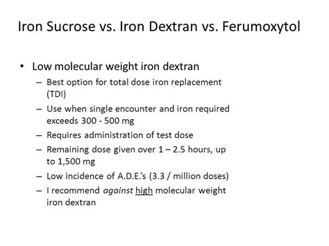iron jectran|iron dextran vs iron sucrose.